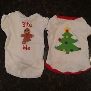 Two small dog holiday shirts